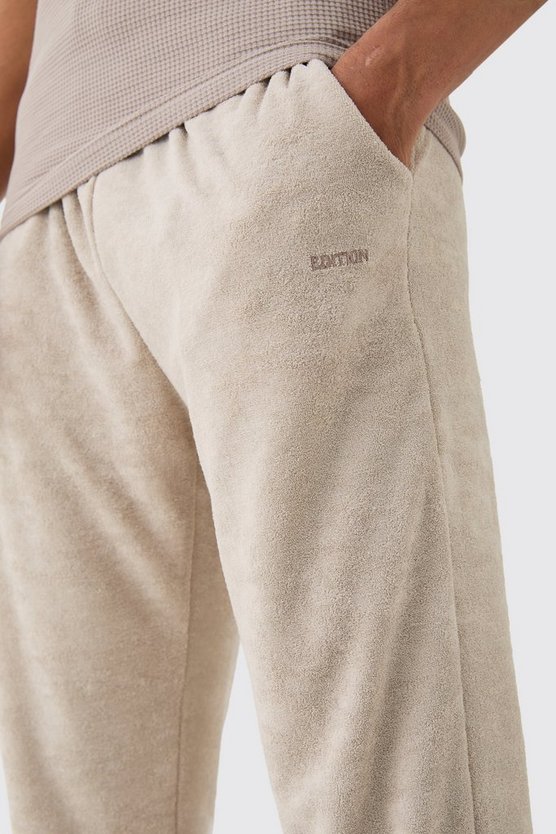 Frottee-Jogginghose mit geteiltem Saum