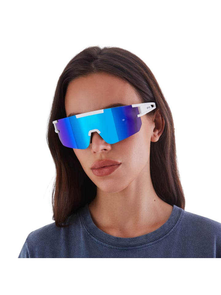 YEAZ SUNSPARK Sport-Sonnenbrille Bright White/Blue in blau günstig kaufen onesize