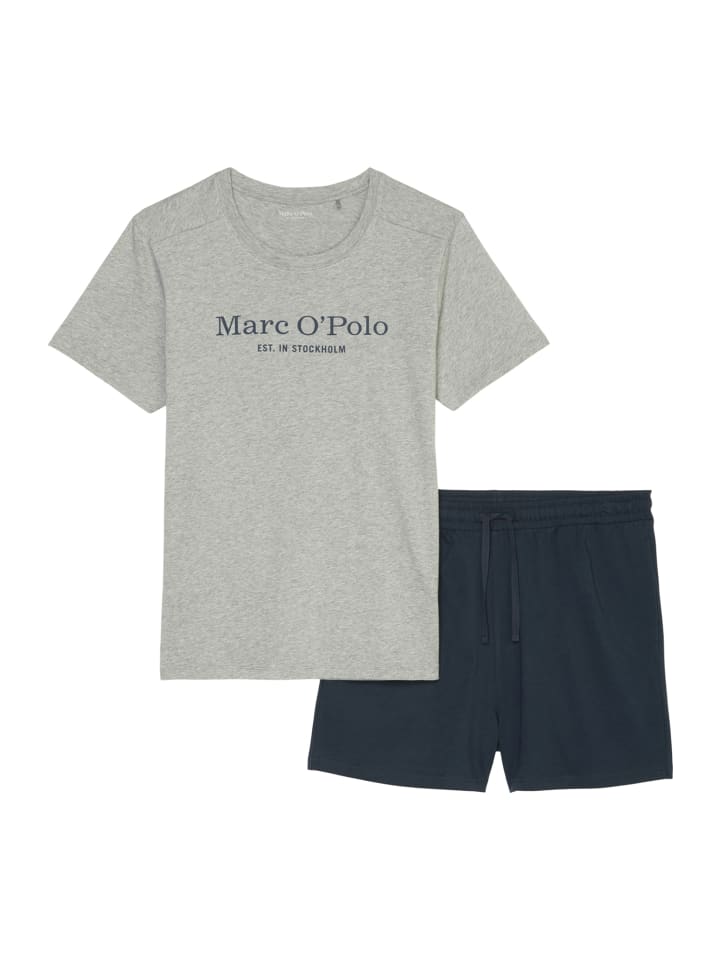 Marc O'Polo Pyjama Mix & Match Cotton in Grau/Blau günstig kaufen
