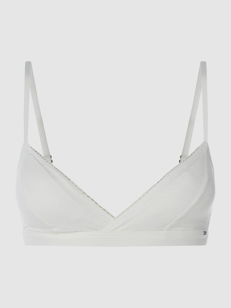 Soft-BH aus floraler Spitze in ecru