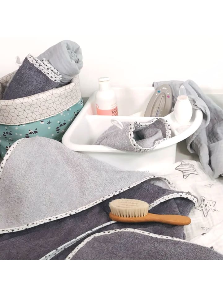 Wörner Waschhandschuh 10er Pack - Sterne - Grau in grau günstig kaufen onesize