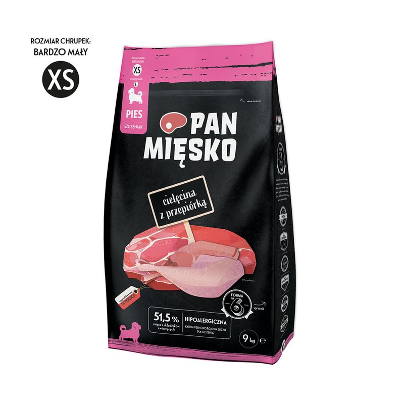 Pan Mięsko XS Puppy Kalb mit Wachteln