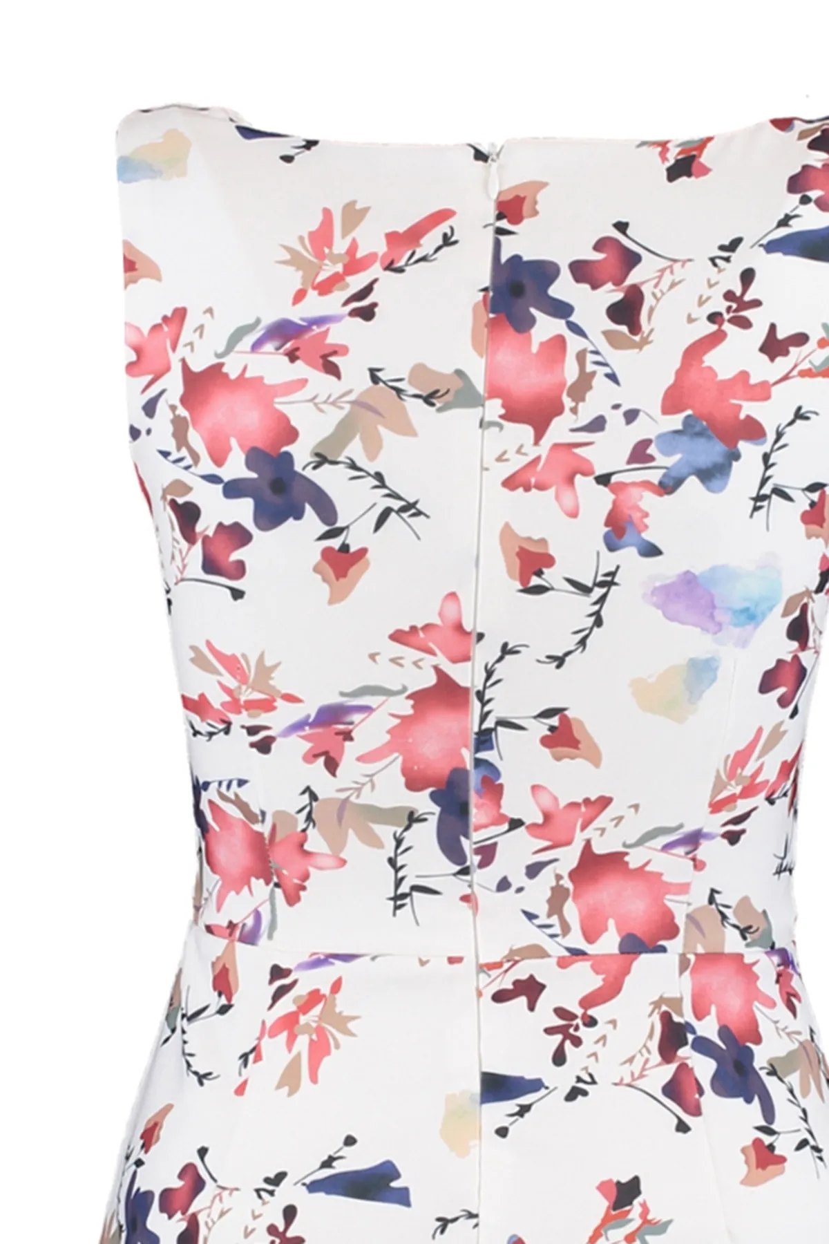 Trendyol Collection  Mehrfarbiges, florales Mini-Webkleid in A-Linie mit U-Boot-Ausschnitt TWOSS19WR0042