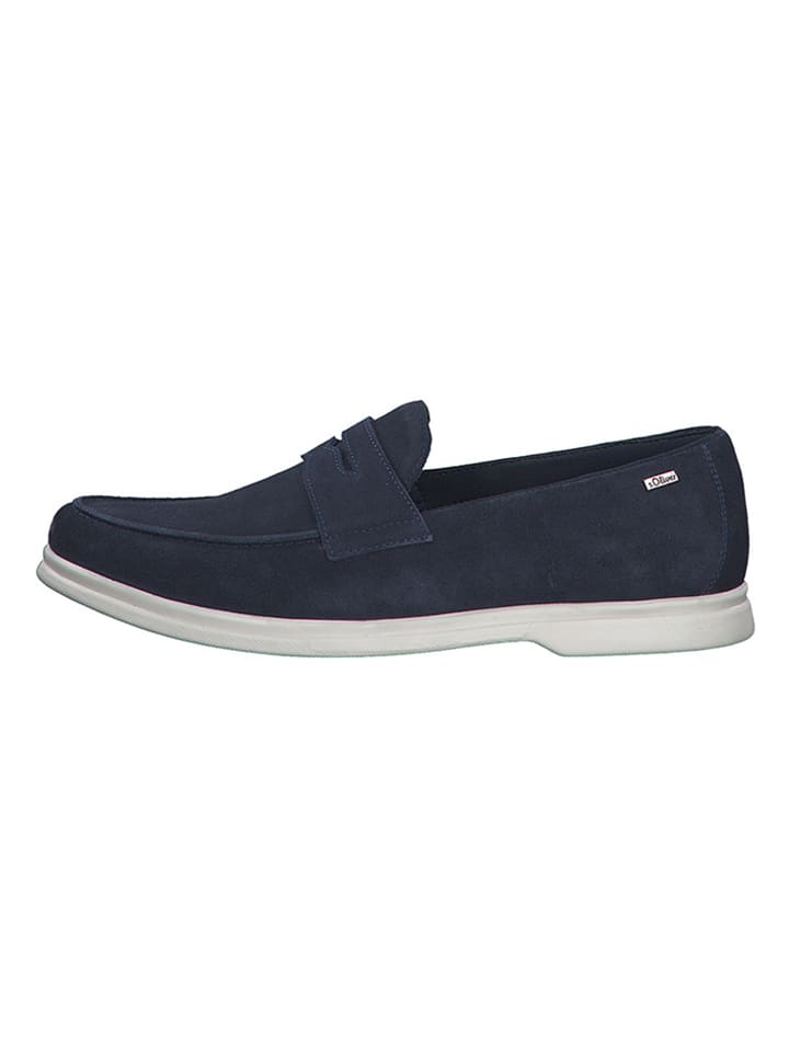 s.Oliver Leder-Slipper in Dunkelblau günstig kaufen