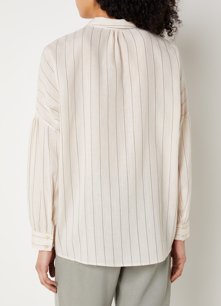 Camicetta oversize di Sessùn Botan in misto lino a righe.