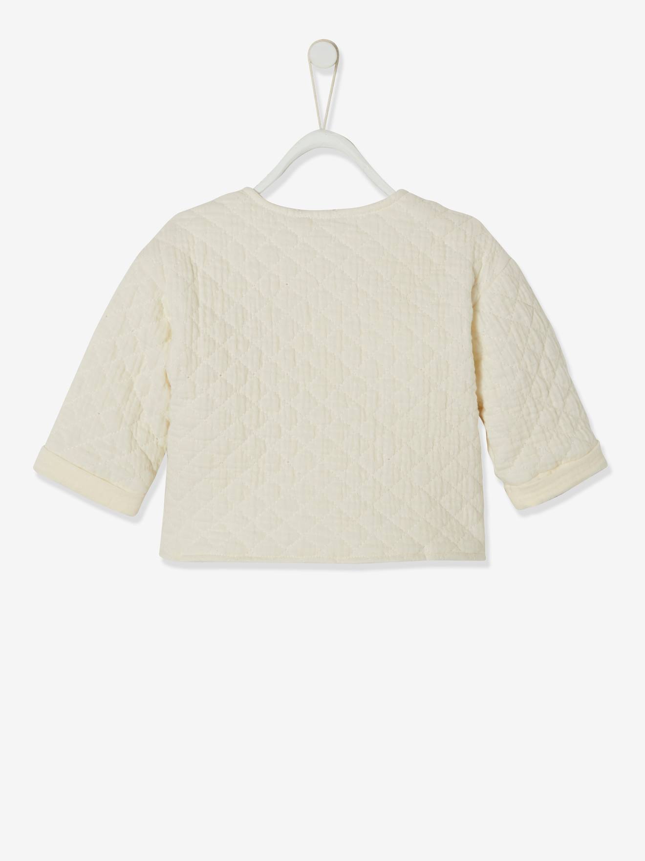 Cardigan croisé forme brassière bébé matelassé coquille d'oeuf