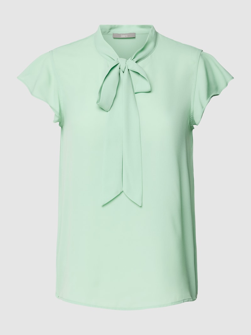 Bluse mit Volantärmeln in hellgrün