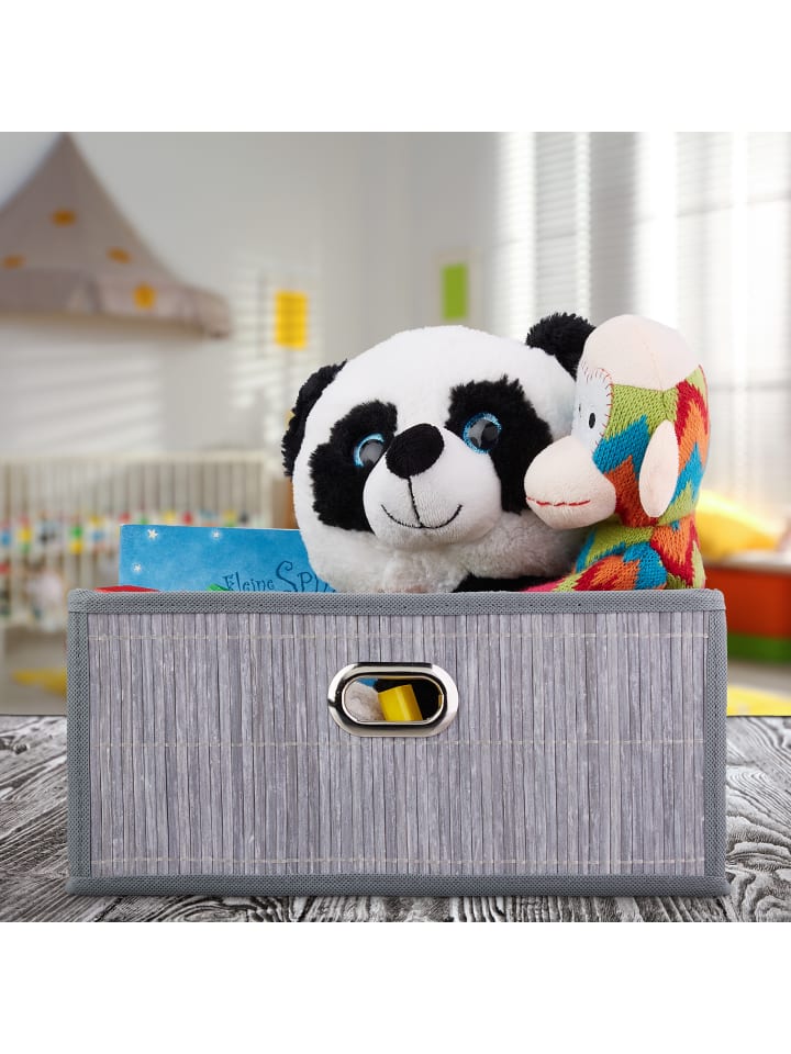 relaxdays Aufbewahrungskorb in Grau - (B)31 x (H)14 x (T)31 cm günstig kaufen onesize