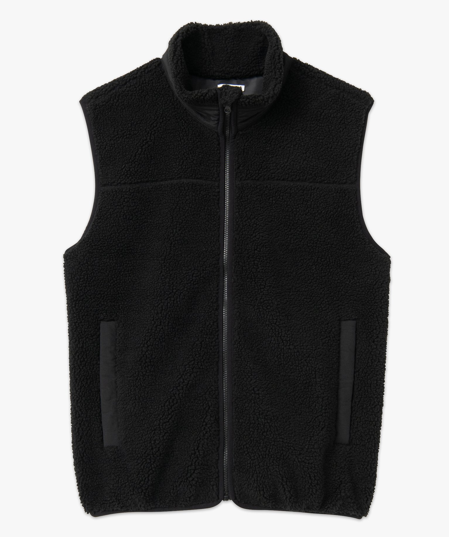 Sweat homme zippé sans manches en sherpa noir | GEMO