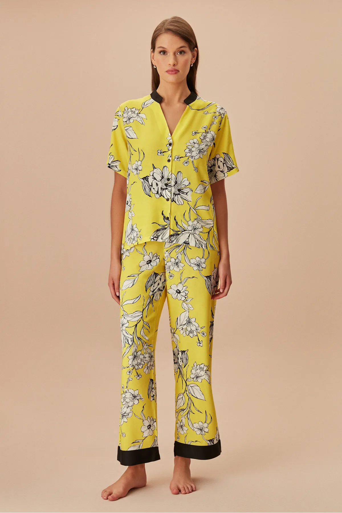 SUWEN  Iris maskulines Pyjama-Set