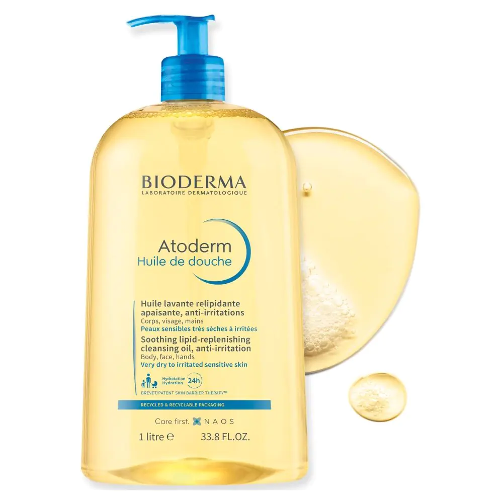 Bioderma Atoderm Huile De Douche drėkinamasis vonios aliejus, 1000 ml