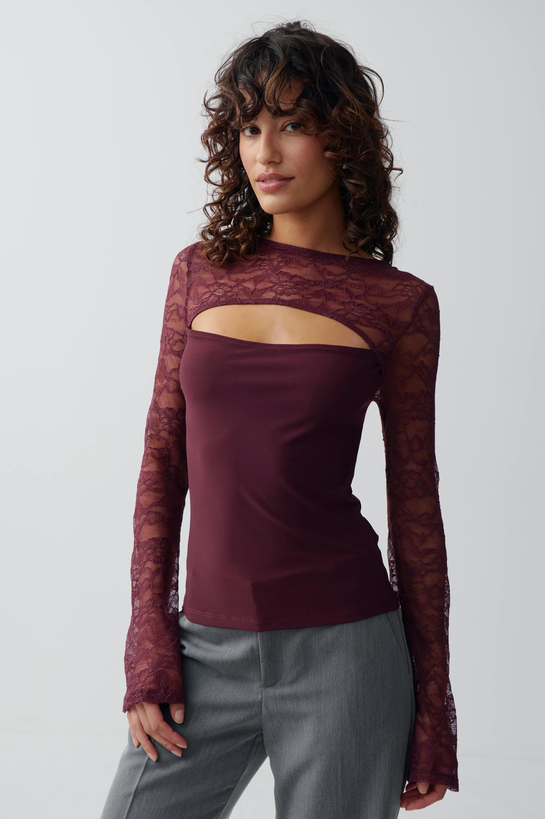Cutout lace top