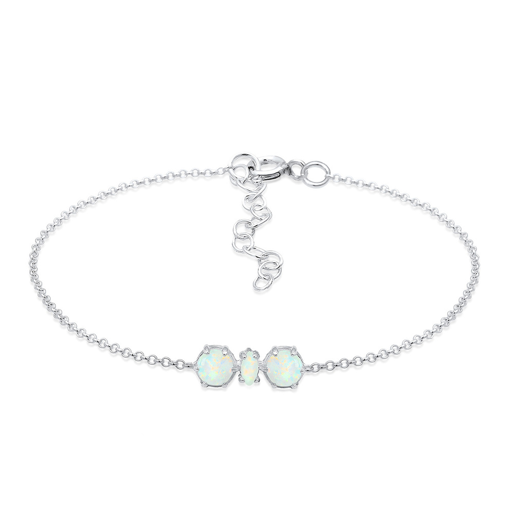 Elli Elli Bracelet Armkettchen Synthetischer Opal Trend 925 Silber Bracelet