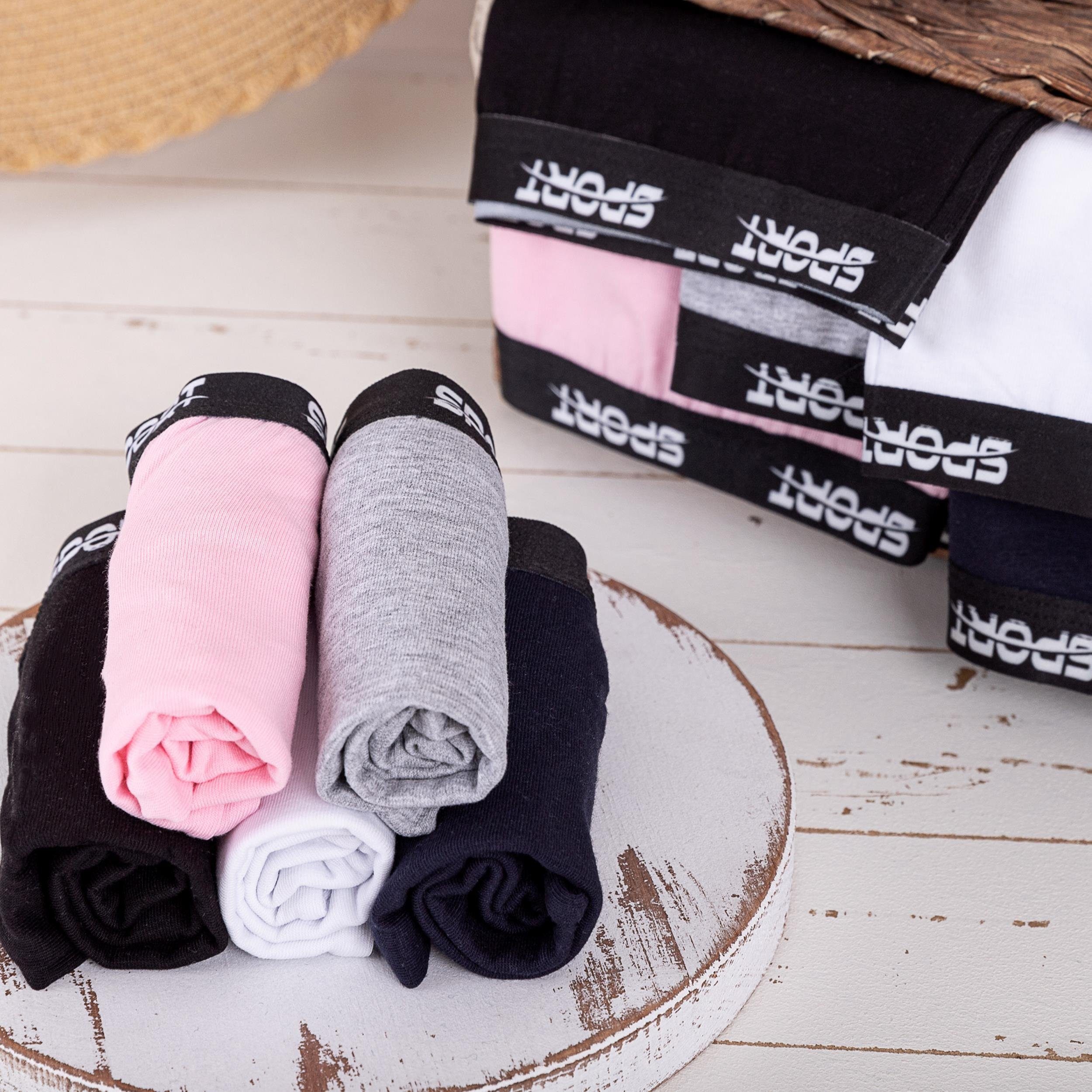 LOREZA Panty 10 Mädchen Pantys Unterwäsche Baumwolle - Sport Gummiband (Spar-Packung, 10-St)