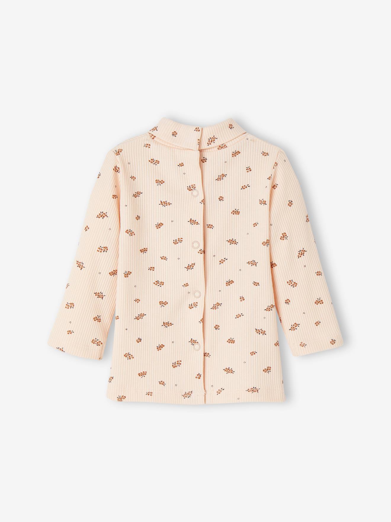 Vertbaudet Baby Rollkragenshirt, Feinripp - hellrosa