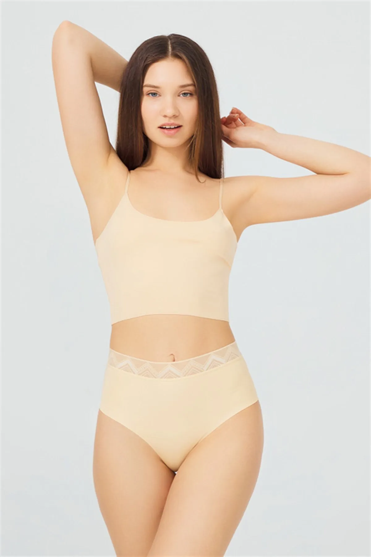 Cottonhill  Basic-Bikini-Höschen mit hoher Taille, lasergeschnitten, 3er-Pack – 3