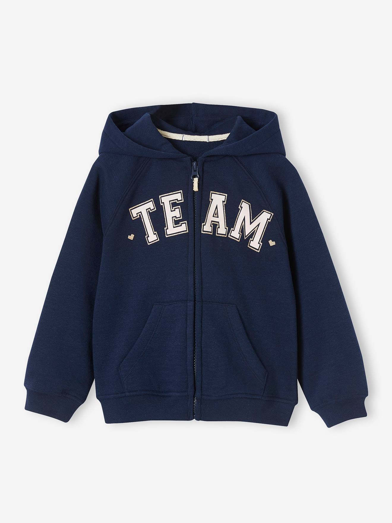 Sweat zippé à capuche motif 