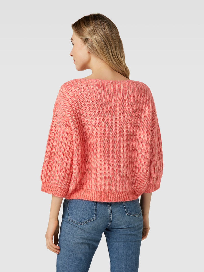 Strickpullover mit 3/4-Arm Modell 'Polomna' in koralle