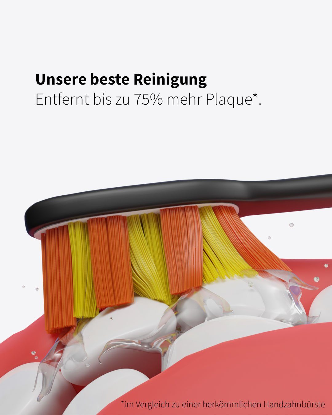 Zahnheld Aufsteckbürsten Pro X-Clean (X-Borsten Whitening-Effekt), 3 mittelharte Wechselköpfe (plastikfrei verpackt)