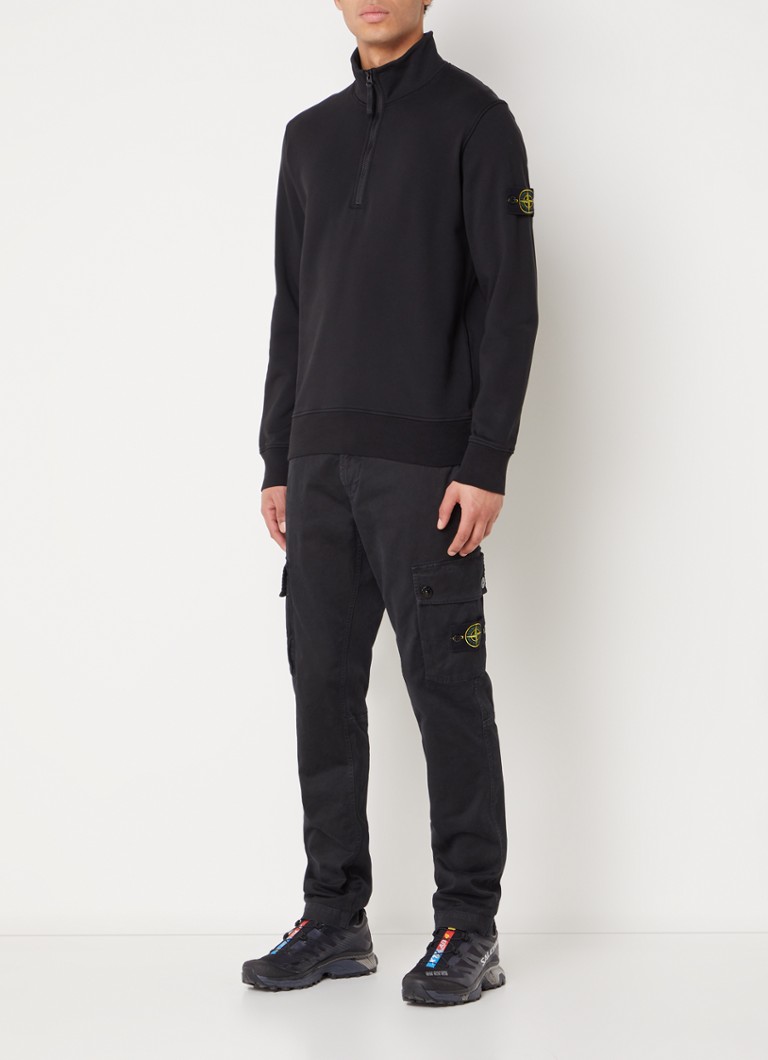 Πουλόβερ Stone Island 61951 με μισό φερμουάρ και λογότυπο
