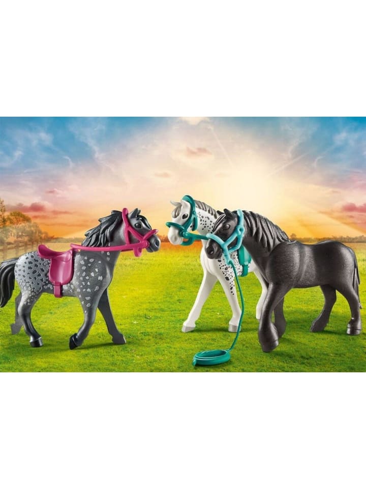 Playmobil 3 Pferde: Friese, Knabstrupper & Andalusier in Mehrfarbig ab 4 Jahre günstig kaufen onesize
