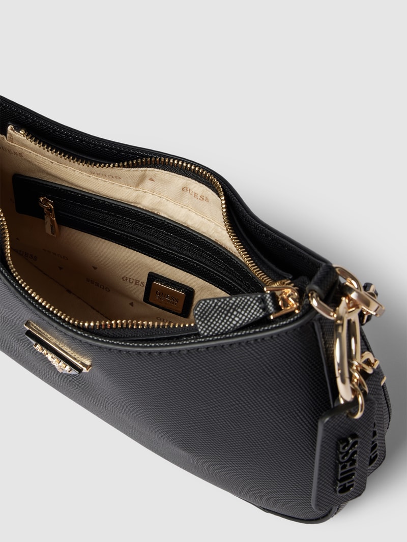 Handtasche mit Label-Details Modell 'NOELLE' in schwarz