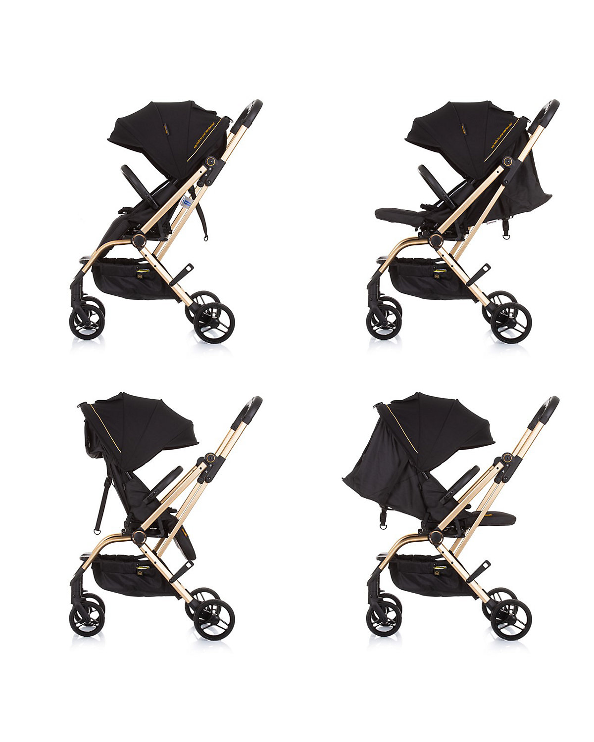Kinderwagen Buggy Twister 360 Grad drehbar Rückenlehne verstellbar Korb PU-Räder Buggys