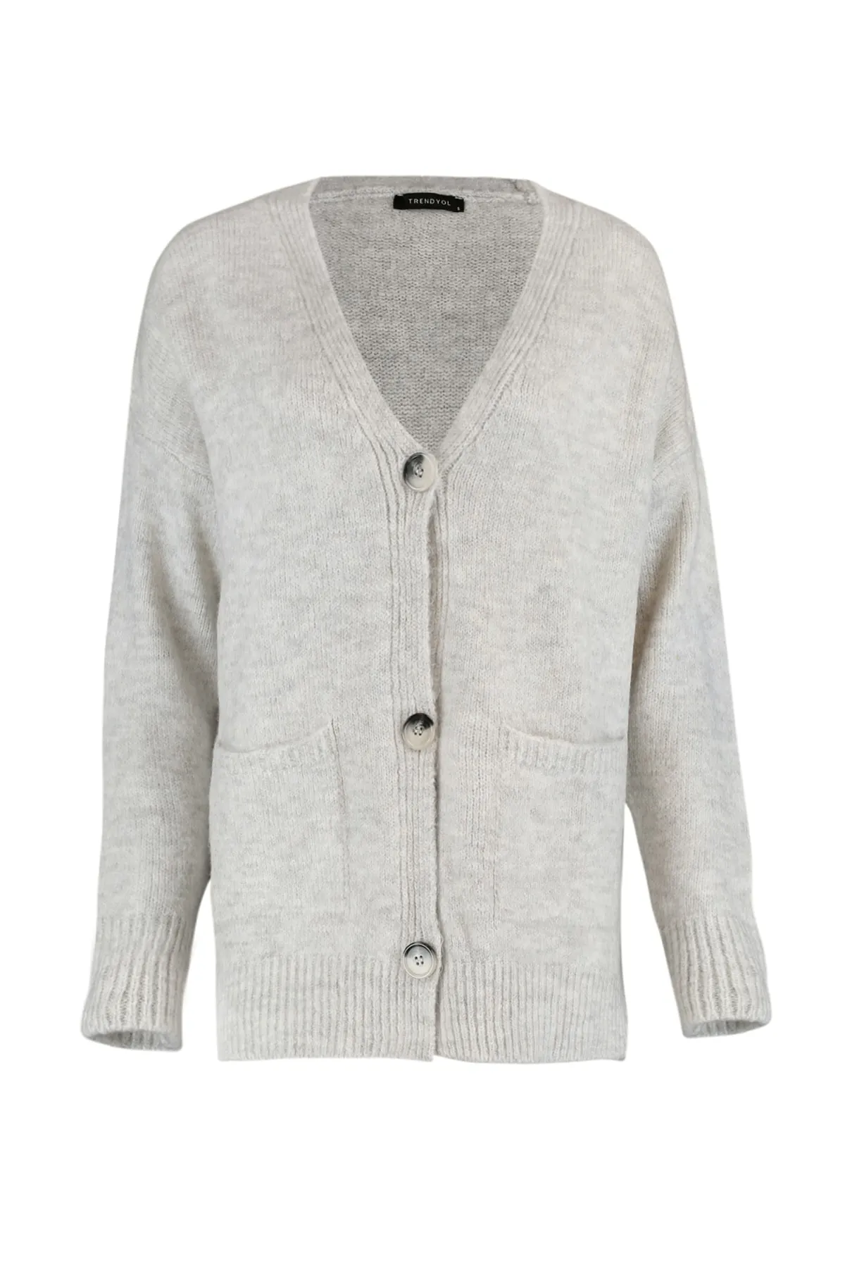 Trendyol Collection  Stone Basic Weich Strukturierte Strick-Strickjacke TWOAW20HI0213