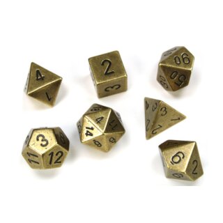 Solid Metal Old Brass Colour Würfel (7)