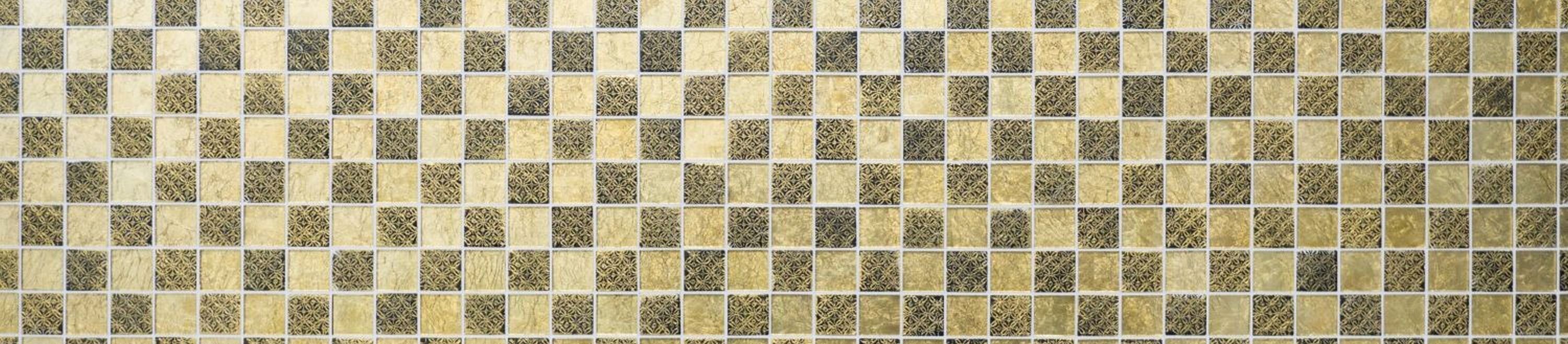 Mosani Mosaikfliesen Glasmosaik gold Mosaikfliese Resin Optik Fliesenspiegel