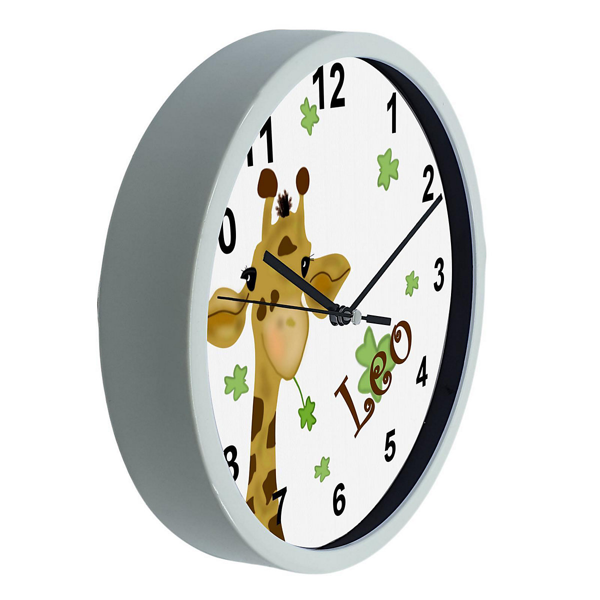 Kinder Wanduhr personalisiert mit Name Giraffe
