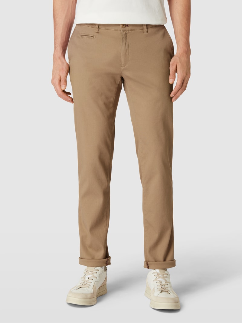 Slim Fit Chino mit französischen Eingrifftaschen Modell 'Fabio' in beige