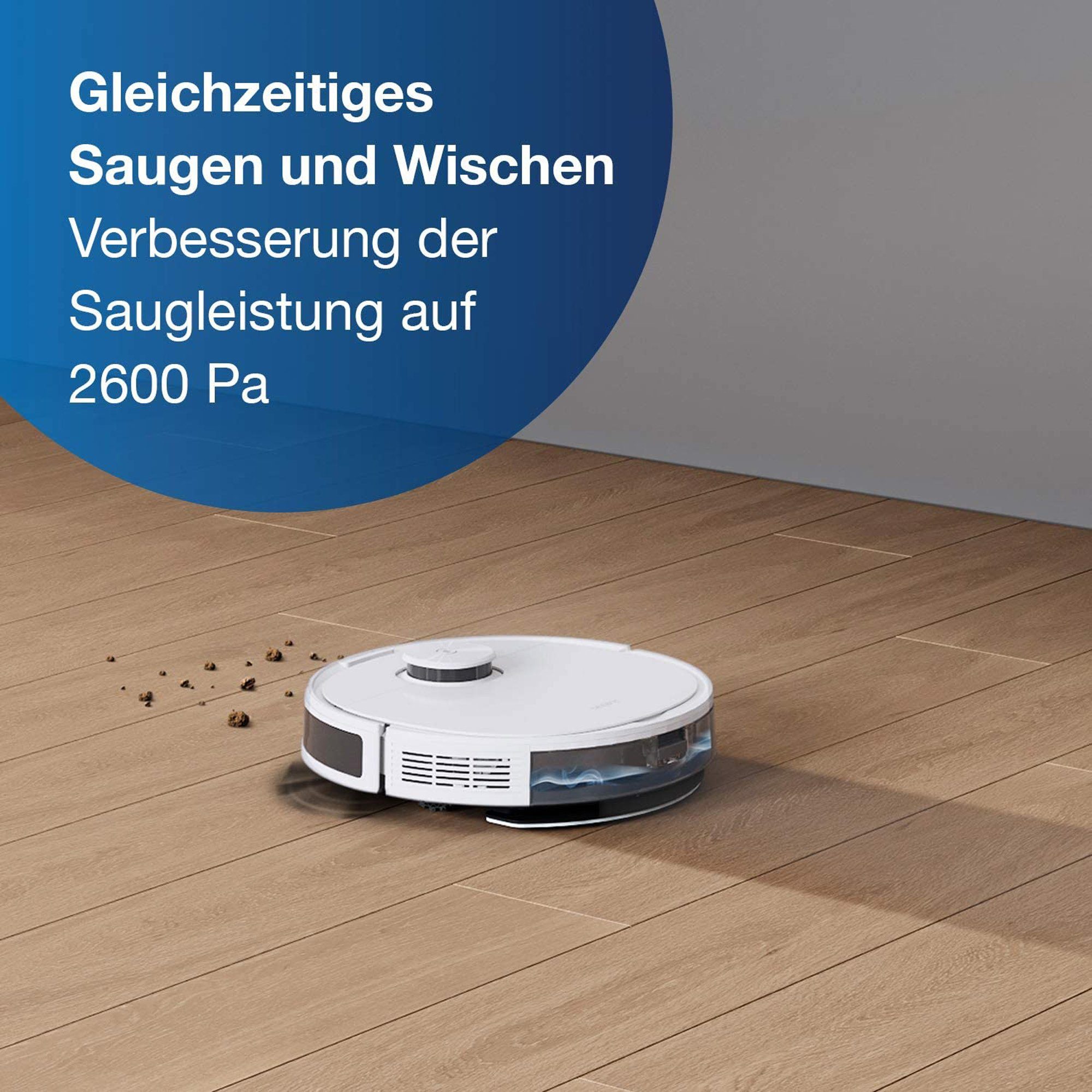 ECOVACS Nass-Trocken-Saugroboter DEEBOT N8 Pro, beutellos, mit modernster Hinderniserkennungstechnologie