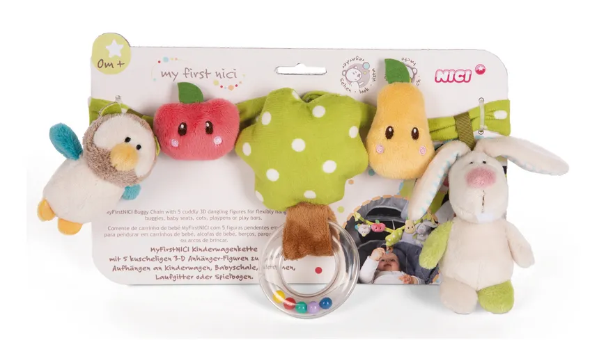 NICI Kinderwagenkette Hase und Eule