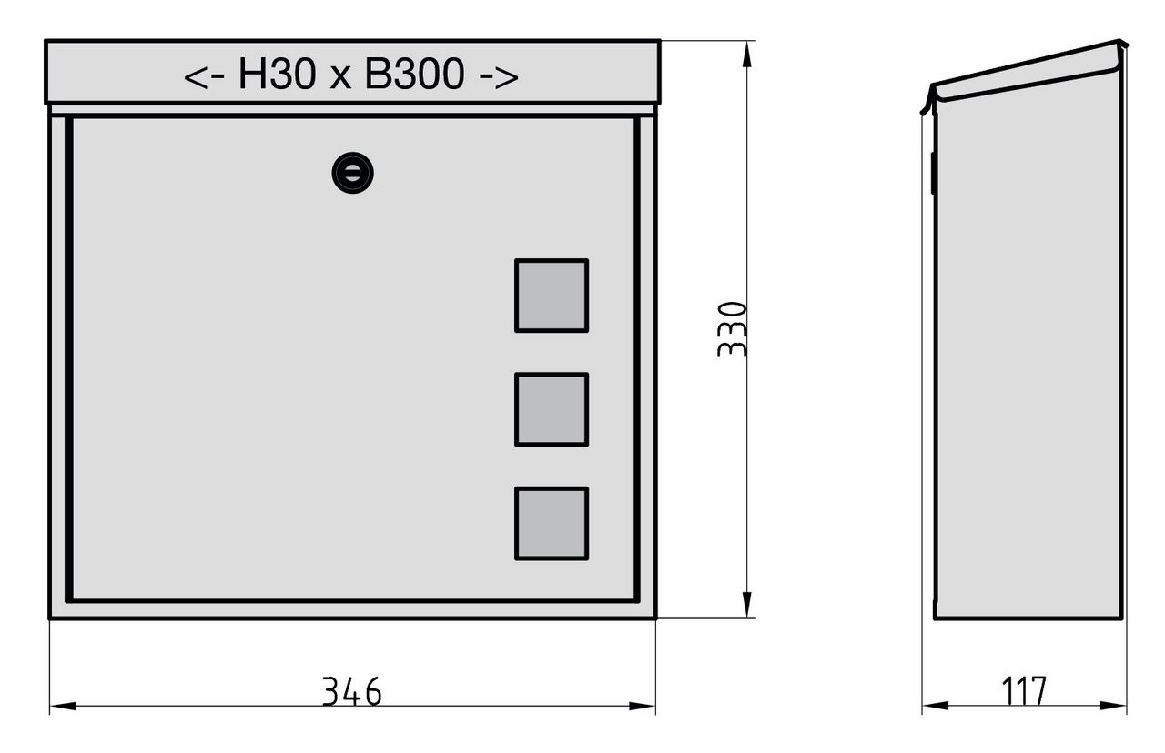 Basi Briefkasten - BK 350M - Stahl matt anthrazit