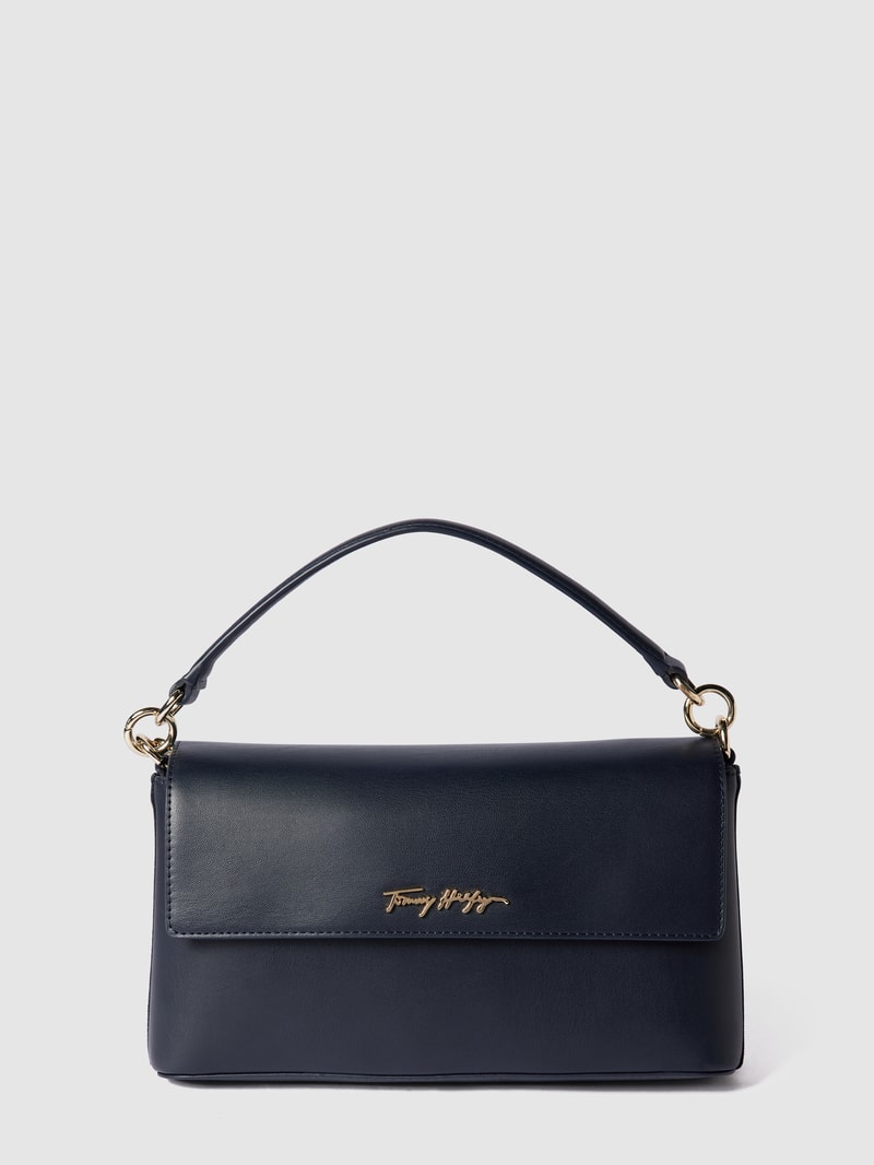 Handtasche in Leder-Optik in marineblau