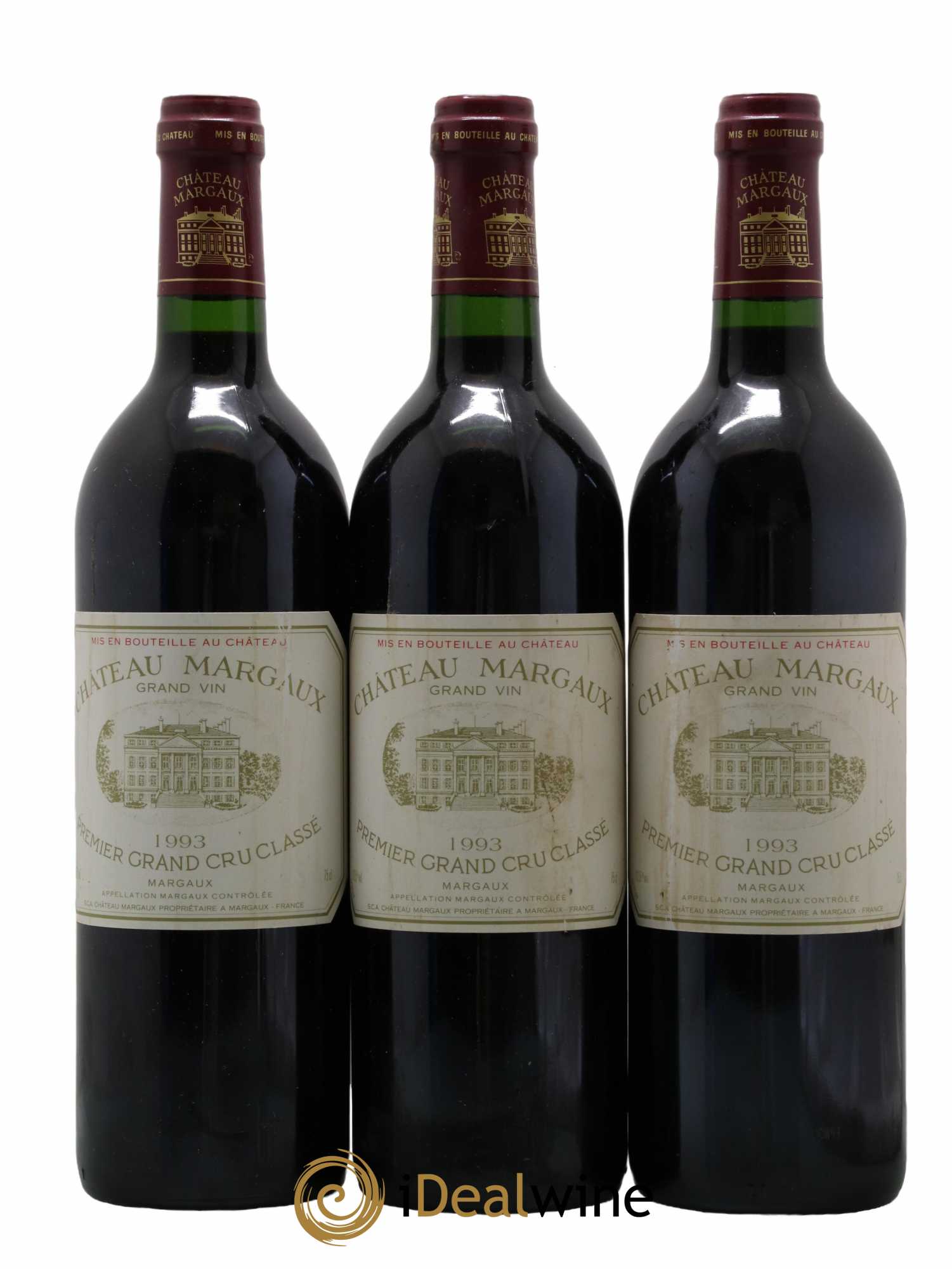 Château Margaux 1er Grand Cru Classé  1993 - Lot de 3 Bouteilles