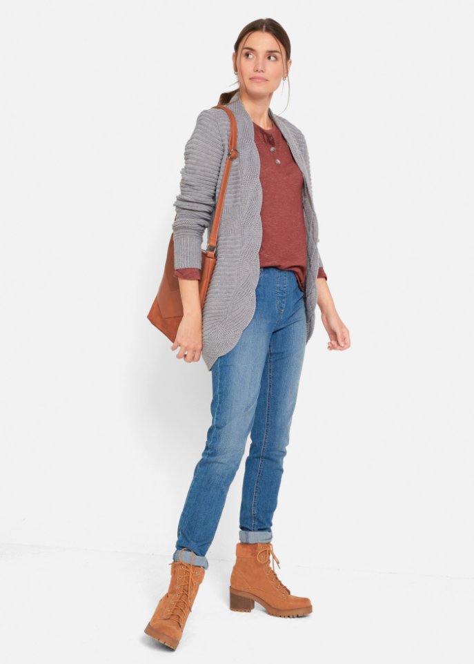 Langarmshirt mit Knopfleiste