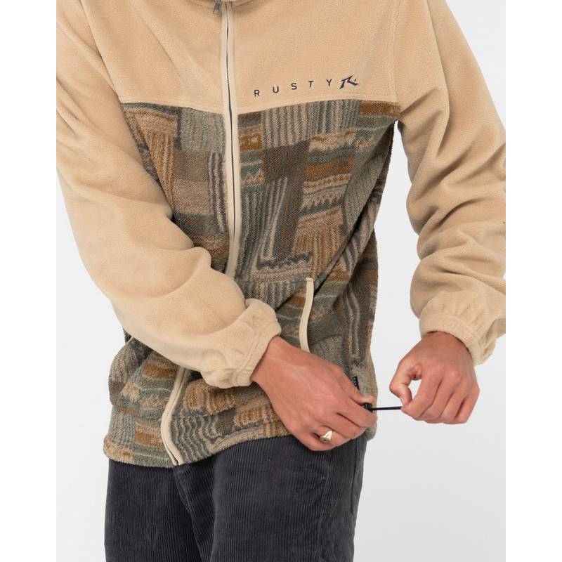 RUSTY SHAG PANELED FULL ZIP FLEECE Fleecejacke Herren