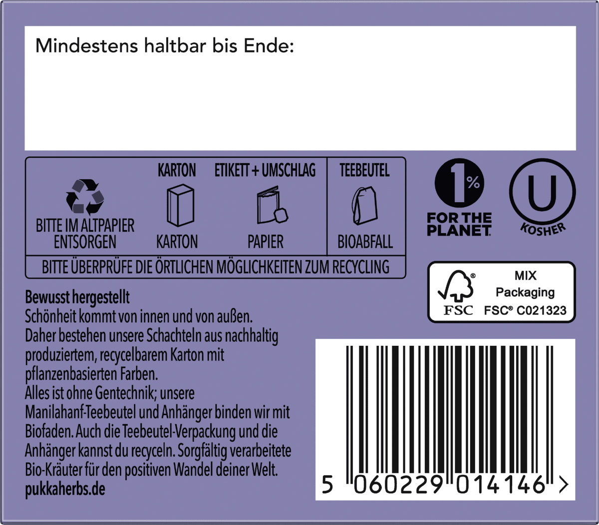 Kräutertee \Night Time\ mit Haferblütenspitze, Lavendel, Lindenblüte (20 Beutel), 20 g