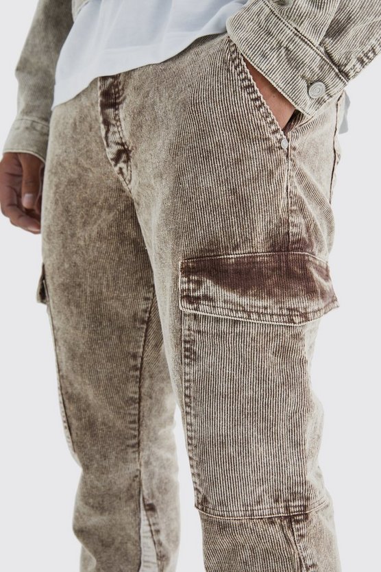 Kastige Cord-Jacke mit Acid-Waschung