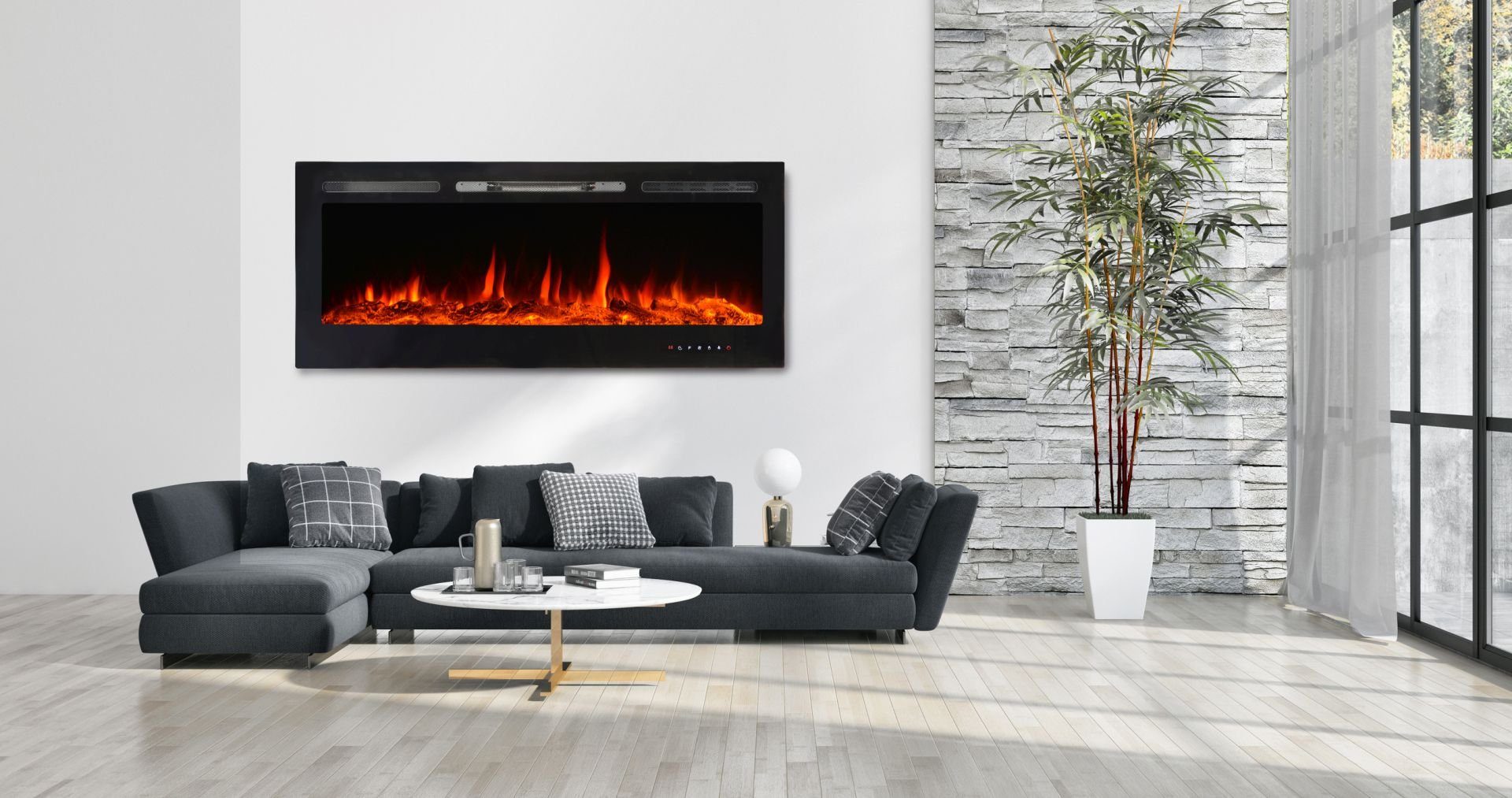 El Fuego Elektrokamin Elektrokamin Wandkamin Einbaukamin El Fuego, ohne Heizung nutzbar