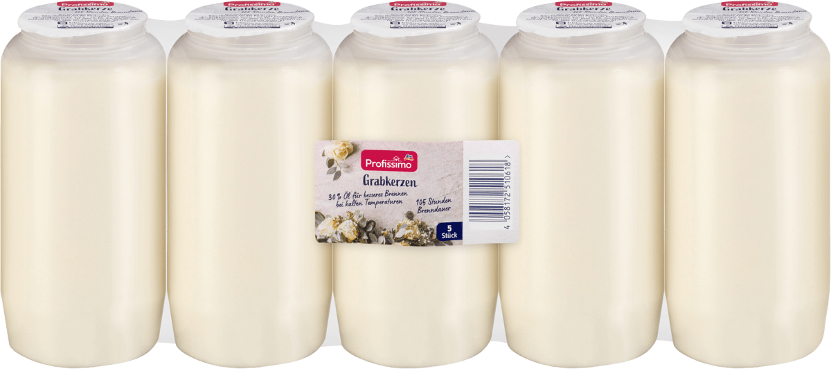 Grabkerze Nr.7 weiß, 5 St
