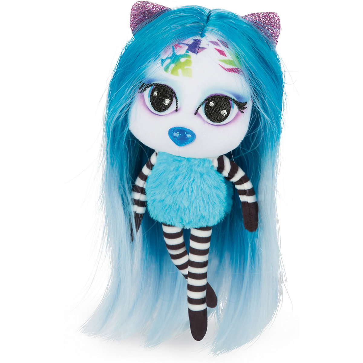 Pixidoos Plüsch-Puppe Nali  blau 20 cm mit 3-teiligen Zubehör in Geschenkverpackung (47508)
