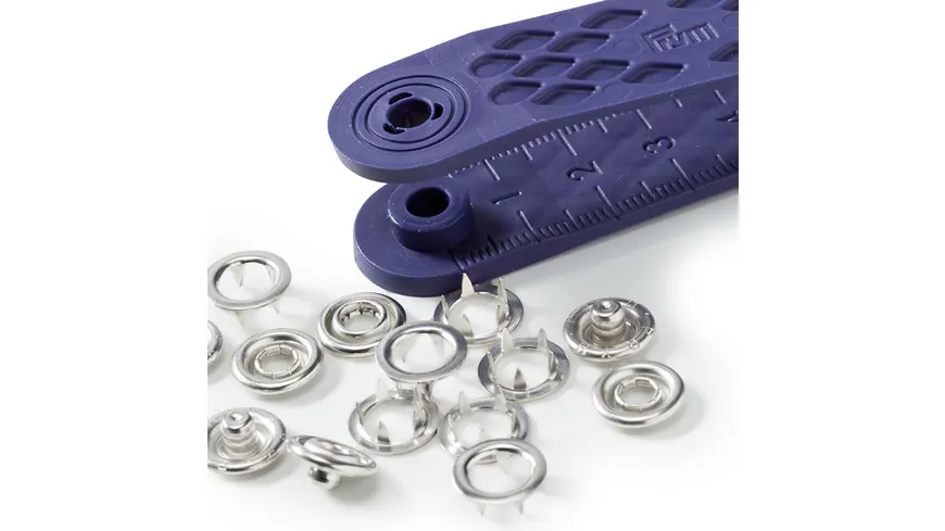 Prym nähfreie Druckknopfe Jersey Zackenring Messing 10 mm silberfarbig