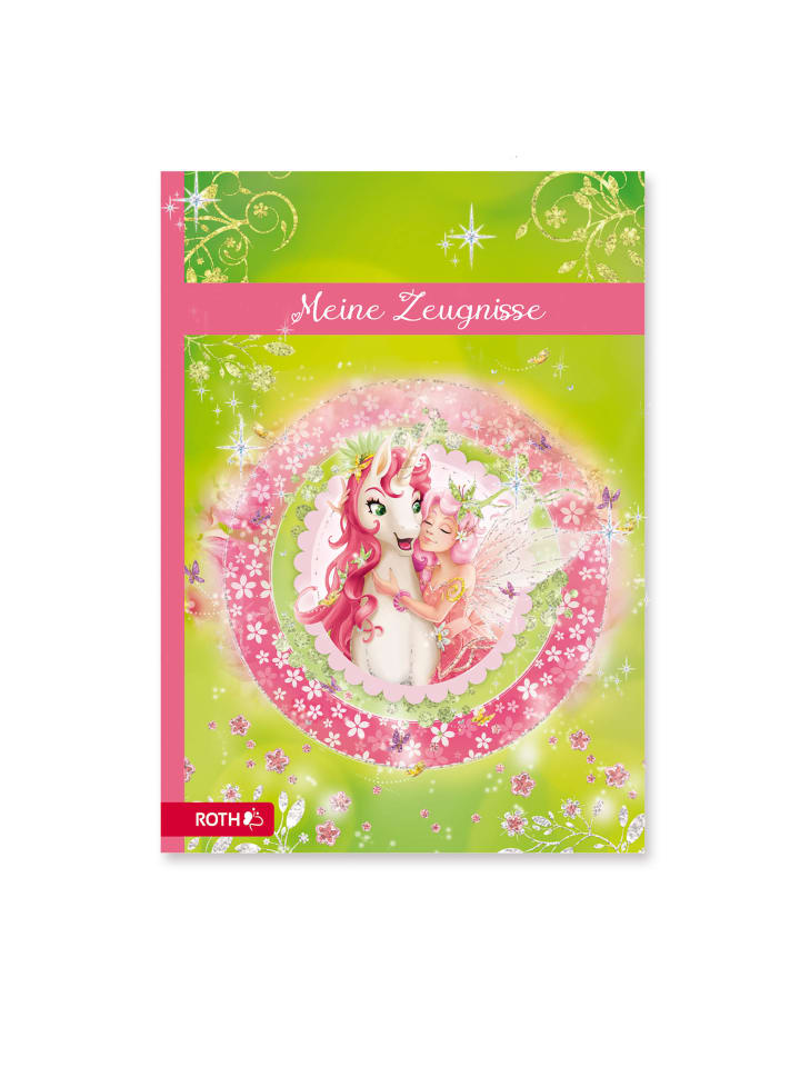 ROTH Zeugnismappe Einhornglück mit Glitzereffekt in Rosa günstig kaufen onesize