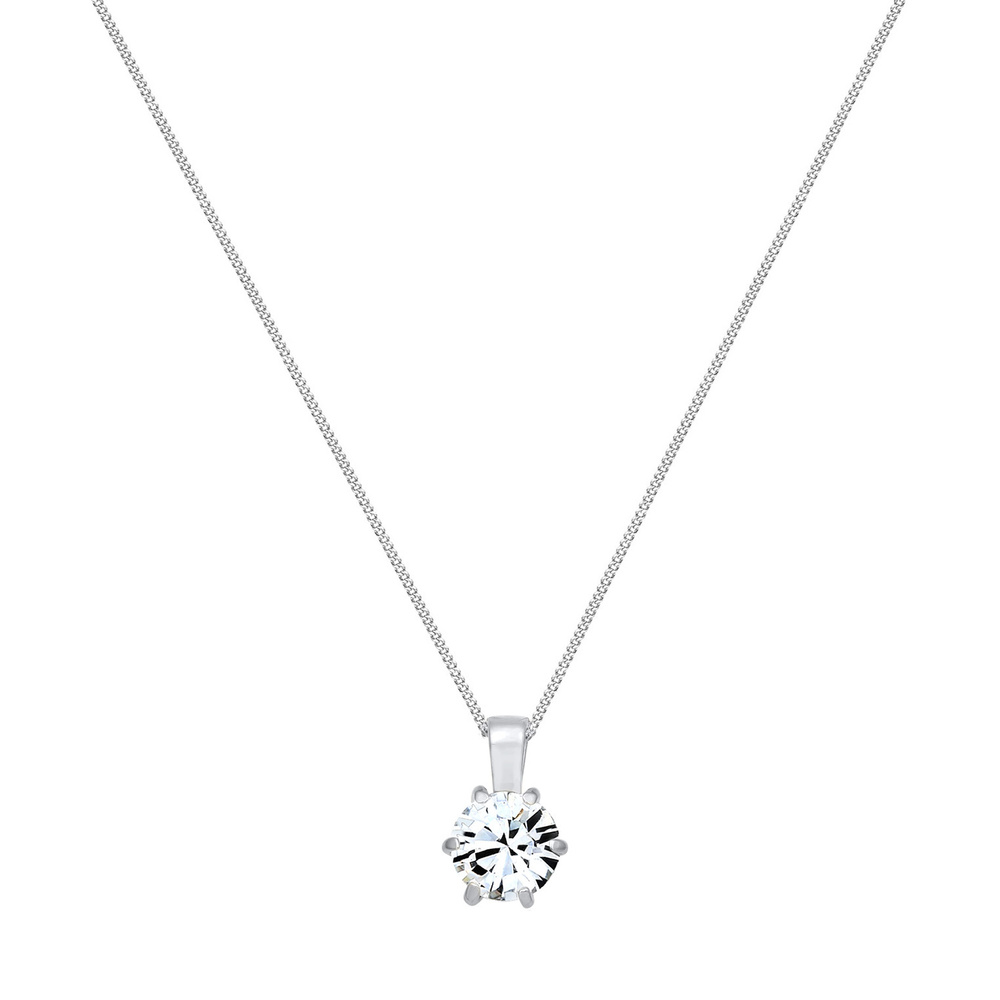 Elli Elli Collier Femmes Char Solitaire Étincelant avec Cristal en Argent Sterling 925 collier
