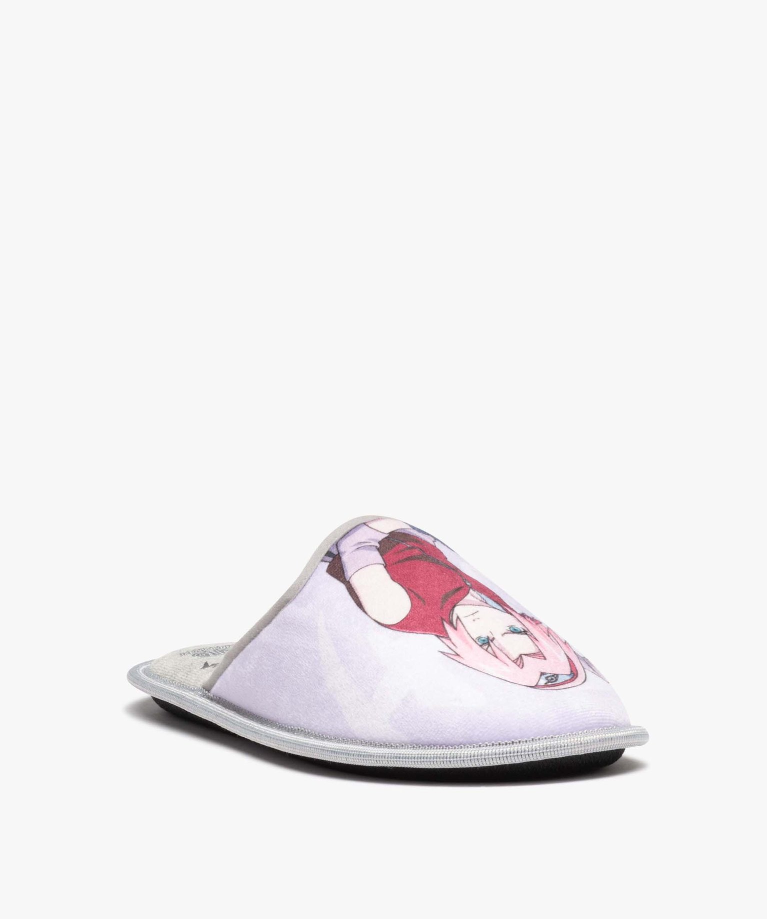 Chaussons femme mules en jersey imprimées - Naruto gris | GEMO