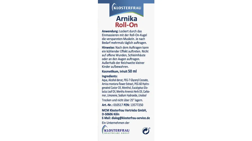 Klosterfrau Arnika Roll-On 50 ml