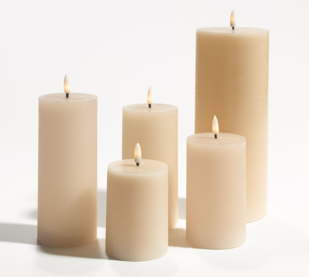 LED-Echtwachskerze creme